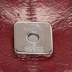 Gucci Burgundy Eel Leather Wristlet Clutch