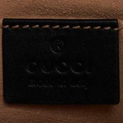 Pre Owned Gucci Black Matelassé Leather Mini GG Marmont Belt Bag