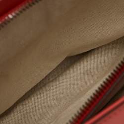 Pre Owned Gucci Orange Patent Leather Medium Bright Bit Tote