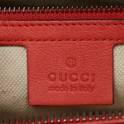 Pre Owned Gucci Orange Patent Leather Medium Bright Bit Tote