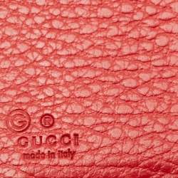 Gucci Red Leather Interlocking G Flap Continental Wallet