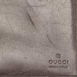 Gucci Dark Brown GG Canvas and Leather Jackie Bardot Continental Wallet