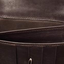 Gucci Dark Brown GG Canvas and Leather Jackie Bardot Continental Wallet