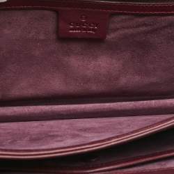 Pre Owned Gucci Burgundy Python Lady Lock Briefcase Clutch