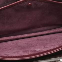 Pre Owned Gucci Burgundy Python Lady Lock Briefcase Clutch