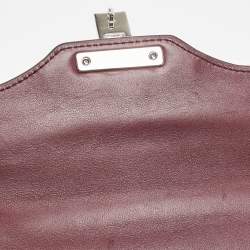 Pre Owned Gucci Burgundy Python Lady Lock Briefcase Clutch