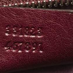 Pre Owned Gucci Burgundy Python Lady Lock Briefcase Clutch