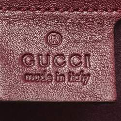 Pre Owned Gucci Burgundy Python Lady Lock Briefcase Clutch