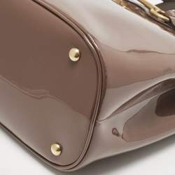 Gucci Dark Beige Patent Leather Medium Bright Bit Tote