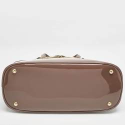 Gucci Dark Beige Patent Leather Medium Bright Bit Tote