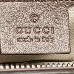 Gucci Dark Beige Patent Leather Medium Bright Bit Tote