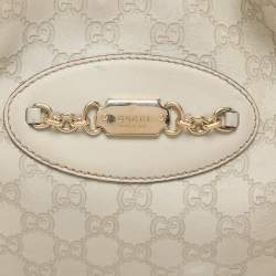 Gucci Cream Guccissima Leather Punch Hobo