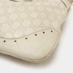 Gucci Cream Guccissima Leather Punch Hobo