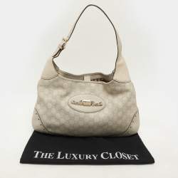Gucci Cream Guccissima Leather Punch Hobo