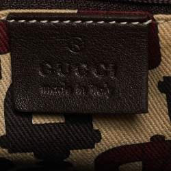 Pre Owned حقيبة كروس بودي غوتشي دي رينغ جلد قُتشيسيما بني داكن