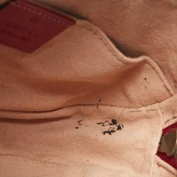 Gucci Red Matelasse Leather GG Marmont Belt Bag