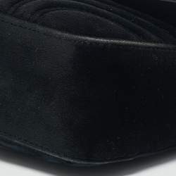 مملوكة مسبقًا Gucci Black Matelassé Velvet Mini GG Marmont Shoulder Bag