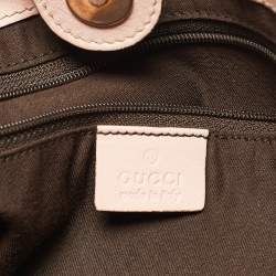 مملوكة مسبقًا Gucci Light Pink/Beige GG Canvas and Leather D Ring Tote