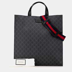 Gucci Black GG Supreme Convertible Soft Tote Bag