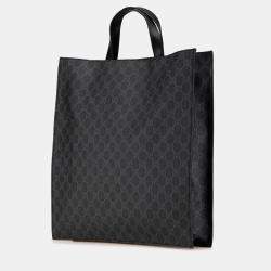 Gucci Black GG Supreme Convertible Soft Tote Bag