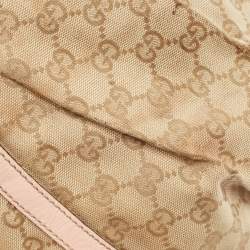 Gucci Light Pink/Beige GG Canvas and Leather Abbey D-Ring Crossbody Bag