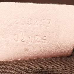 Gucci Light Pink/Beige GG Canvas and Leather Abbey D-Ring Crossbody Bag