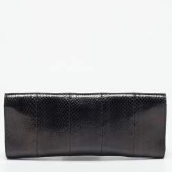 Pre Owned Gucci Black Snakeskin Romy Clutch