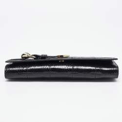 Pre Owned Gucci Black Snakeskin Romy Clutch
