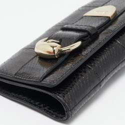Pre Owned Gucci Black Snakeskin Romy Clutch