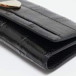 Pre Owned Gucci Black Snakeskin Romy Clutch