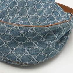 مملوكة مسبقًا Gucci GG Denim and Leather Medium Sukey Hobo