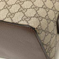 Gucci Beige GG Supreme Canvas Medium Ophidia Web Satchel Bag