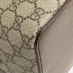 Gucci Beige GG Supreme Canvas Medium Ophidia Web Satchel Bag