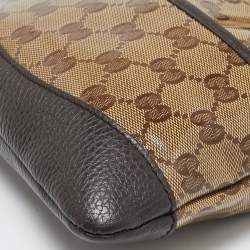 Pre Owned Gucci Dark Brown/Beige GG Crystal Canvas Mini Messenger Bag