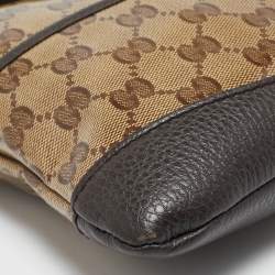 Pre Owned Gucci Dark Brown/Beige GG Crystal Canvas Mini Messenger Bag
