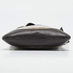 Pre Owned Gucci Dark Brown/Beige GG Crystal Canvas Mini Messenger Bag