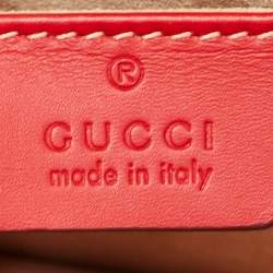 Gucci Red Leather Mini Web Sylvie Top Handle Bag