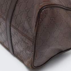 Pre Owned Gucci Dark Brown Guccissima Leather Medium Joy Boston Bag