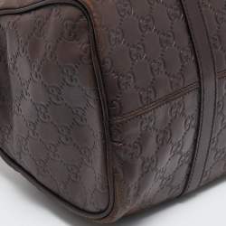 Pre Owned Gucci Dark Brown Guccissima Leather Medium Joy Boston Bag