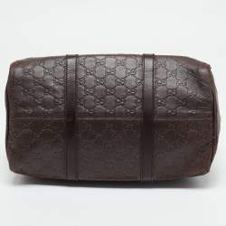 Pre Owned Gucci Dark Brown Guccissima Leather Medium Joy Boston Bag