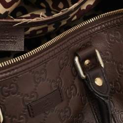 Pre Owned Gucci Dark Brown Guccissima Leather Medium Joy Boston Bag