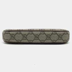 Gucci Beige Brown Coated Canvas Ophidia Mini Bag