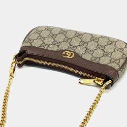 Gucci Beige Brown Coated Canvas Ophidia Mini Bag