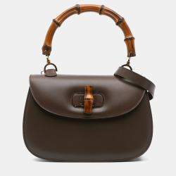 Gucci Brown Gucci Calfskin Bamboo Night Bag