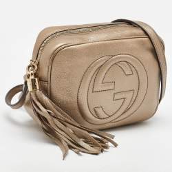 Gucci Metallic Leather Small Soho Disco Tassel Shoulder Bag