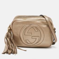 Gucci Metallic Leather Small Soho Disco Tassel Shoulder Bag