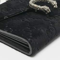 Gucci Black GG Velvet Mini Dionysus Wallet On Chain