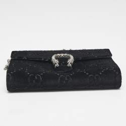 Gucci Black GG Velvet Mini Dionysus Wallet On Chain