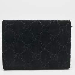 Gucci Black GG Velvet Mini Dionysus Wallet On Chain