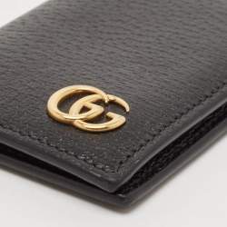 Gucci Black Leather GG Marmont Card Holder